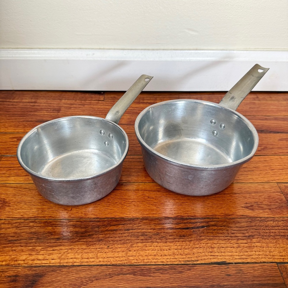 Vintage Wear-Ever Aluminum Sauce Pans - No. 2031-5/8 and No. 2031